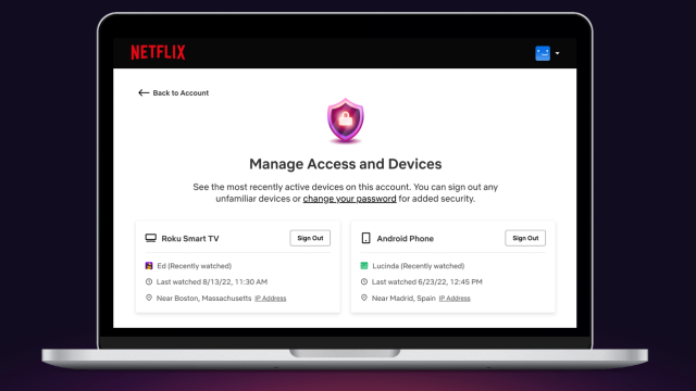 Screenshot von Netflix-Menü