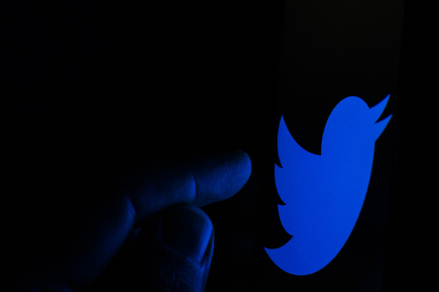 Sehr dunkles Twitter-Logo 