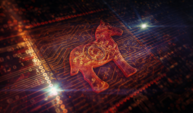 Digitale Darstellung eines trojanischen Pferds
