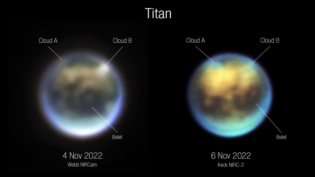 Zwei Aufnahmen des Titan