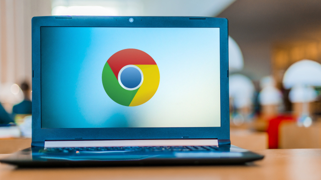 Chrome-Logo auf Laptop