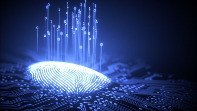 Digitaler, leuchtender Fingerabdruck