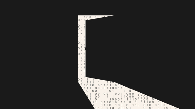 Geöffnete dunkle Tür  mit Code im Hintergrund
