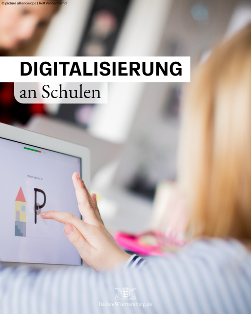 Text: Digitalisierung an Schulen. Foto: Eine Schülerin nutzt ein digitales Lernangebot auf einem Tablet. Copyright: dpa / picture alliance | Rolf Vennenbernd