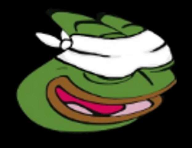 Pepega Emote mit verbundenen Augen