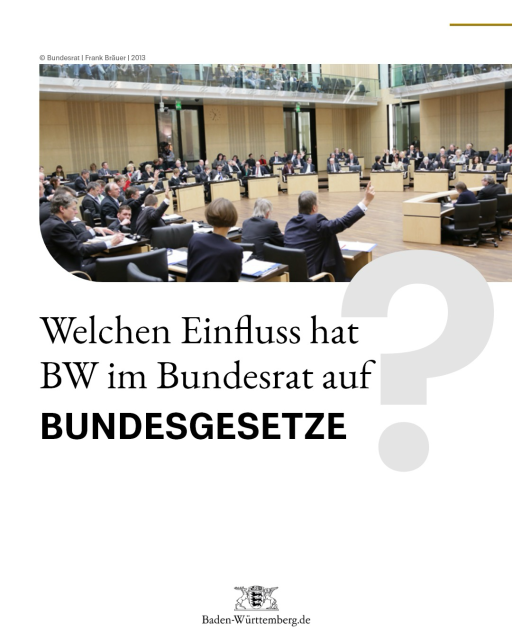 Text: Welchen Einfluss hat BW im Bundesrat auf Bundesgesetze? Foto: Abstimmung per Handzeichen im Plenarsaal des Bundesrats. © Bundesrat