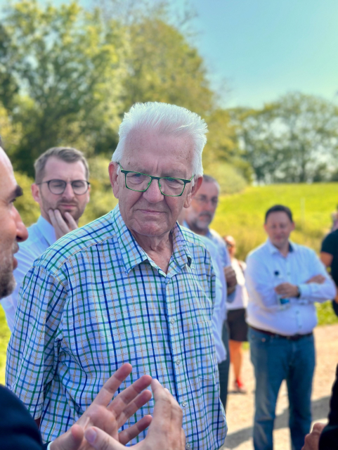 Ministerpräsident Winfried Kretschmann auf der Landesgartenschau in Wangen.