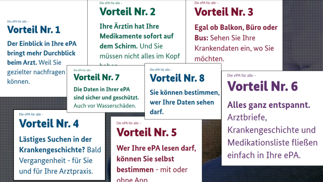 Alle redundanten 8 Gründe für die elektronische Patientenakte auf einer Seite. 