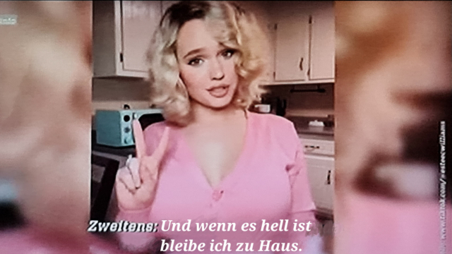 Mit zwei fingern, spruch: zweitens: Wenn es hell ist bleibe ich zu Haus.